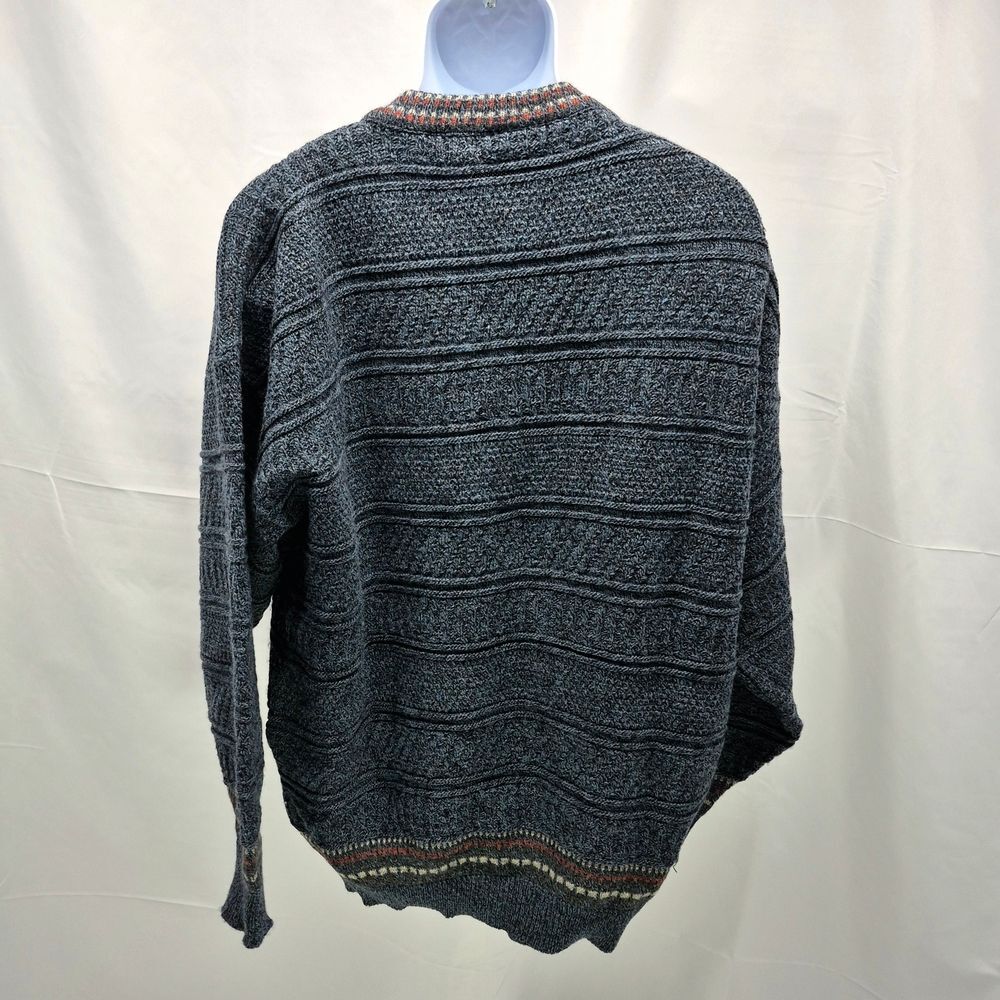 Vintage 90s Cambio Italia Men 2X Wool Blend V-Neck Cardigan Sweater Grandpa Core - Picture 3 of 11